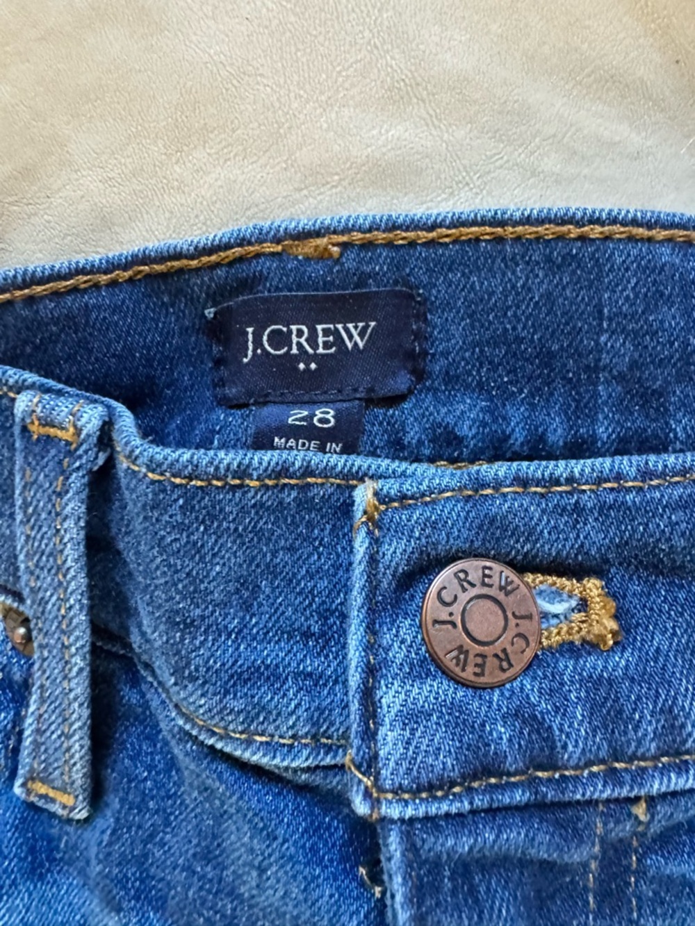 J. Crew Dark Blue Denim Roll-Cuff Women's Shorts - Picture 3 of 3